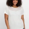 Shirt mit Lochstickerei-Einsatz vorn<sheego Discount