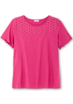 Shirt mit Lochstickerei-Einsatz vorn<sheego Best