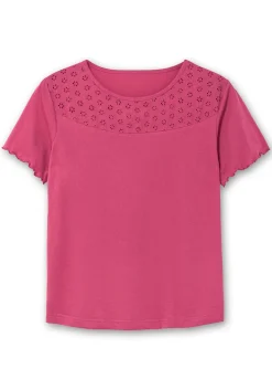 Shirt mit Lochstickerei-Einsatz vorn<sheego New