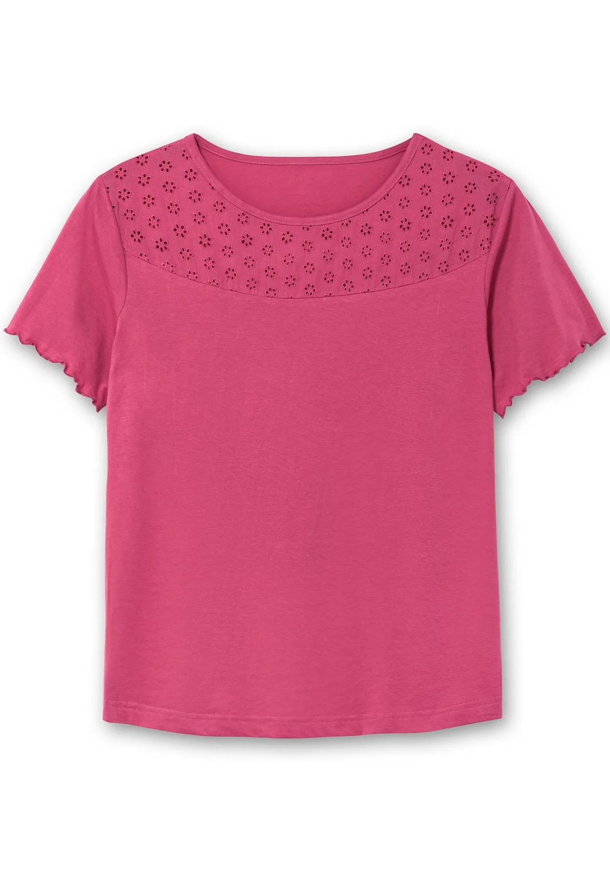 Shirt mit Lochstickerei-Einsatz vorn<sheego New
