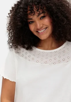 Shirt mit Lochstickerei-Einsatz vorn<sheego Discount