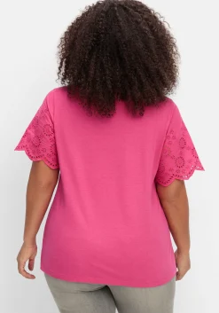Shirt mit Lochstickerei-Ärmeln<sheego by Joe Browns Online