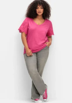 Shirt mit Lochstickerei-Ärmeln<sheego by Joe Browns Online