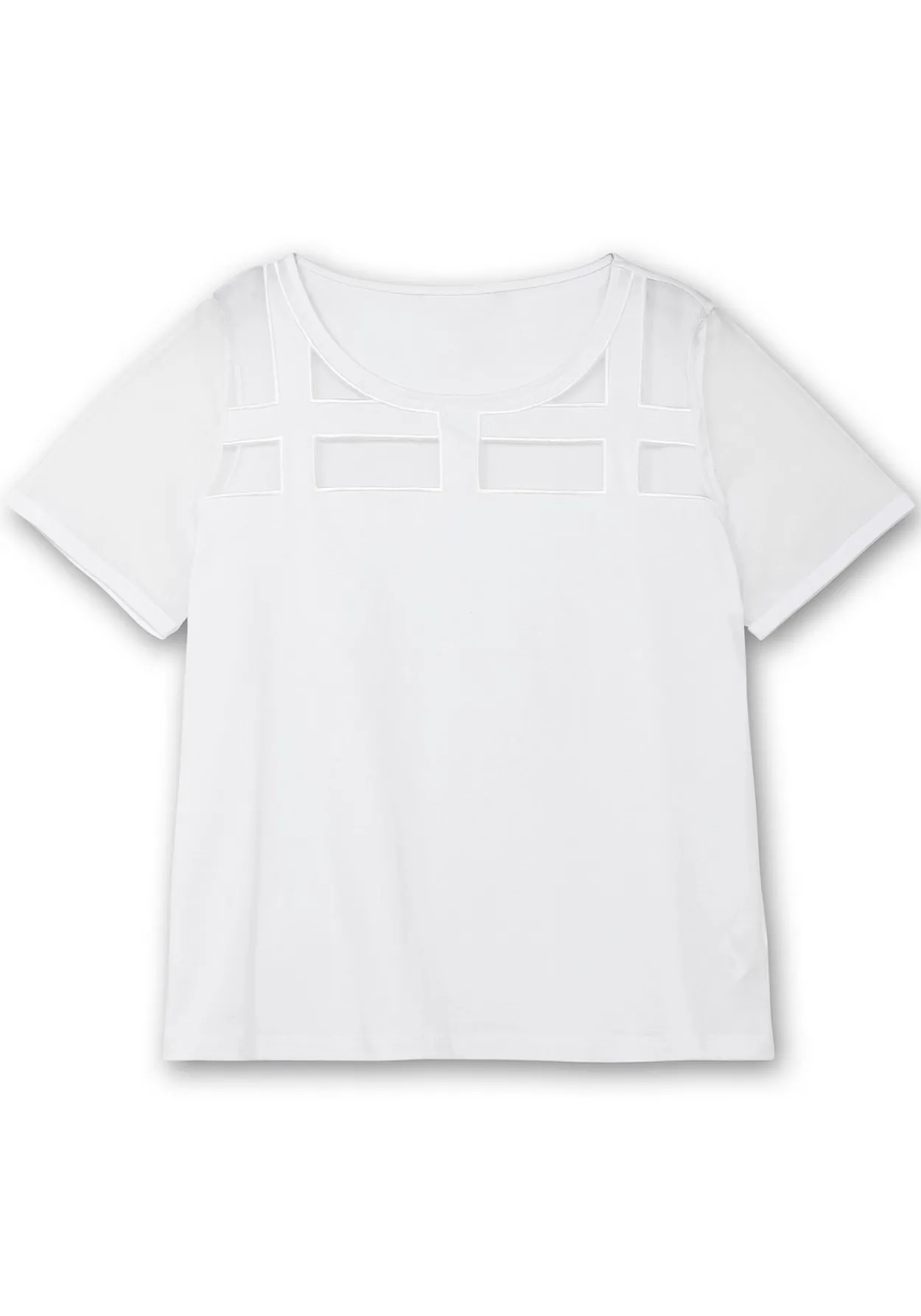 Shirt mit Mesh-Einsätzen und Rundhalsausschnitt<creation L Online