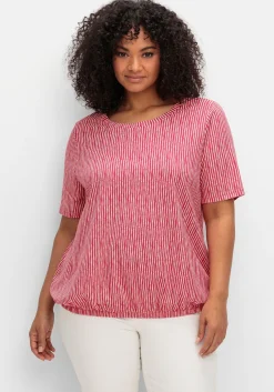Shirt mit Minimal-Alloverdruck und Gummizugbund<sheego Discount