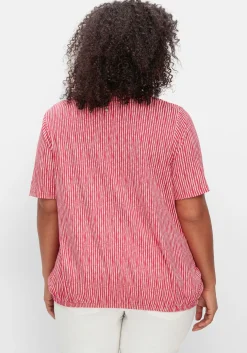 Shirt mit Minimal-Alloverdruck und Gummizugbund<sheego Discount