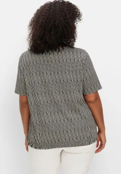 Shirt mit Minimal-Alloverdruck und Gummizugbund<sheego Discount