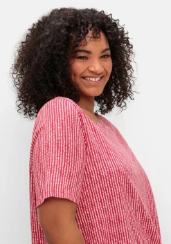 Shirt mit Minimal-Alloverdruck und Gummizugbund<sheego Discount