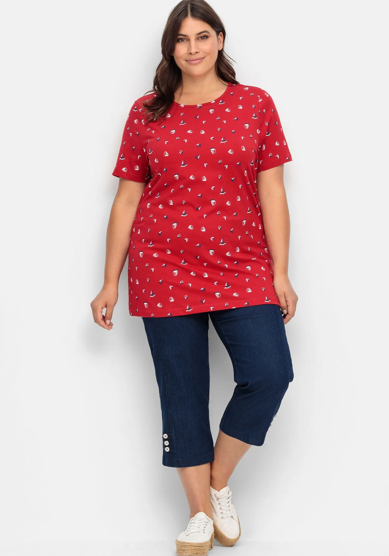 Shirt mit Minimal-Alloverprint<sheego Clearance