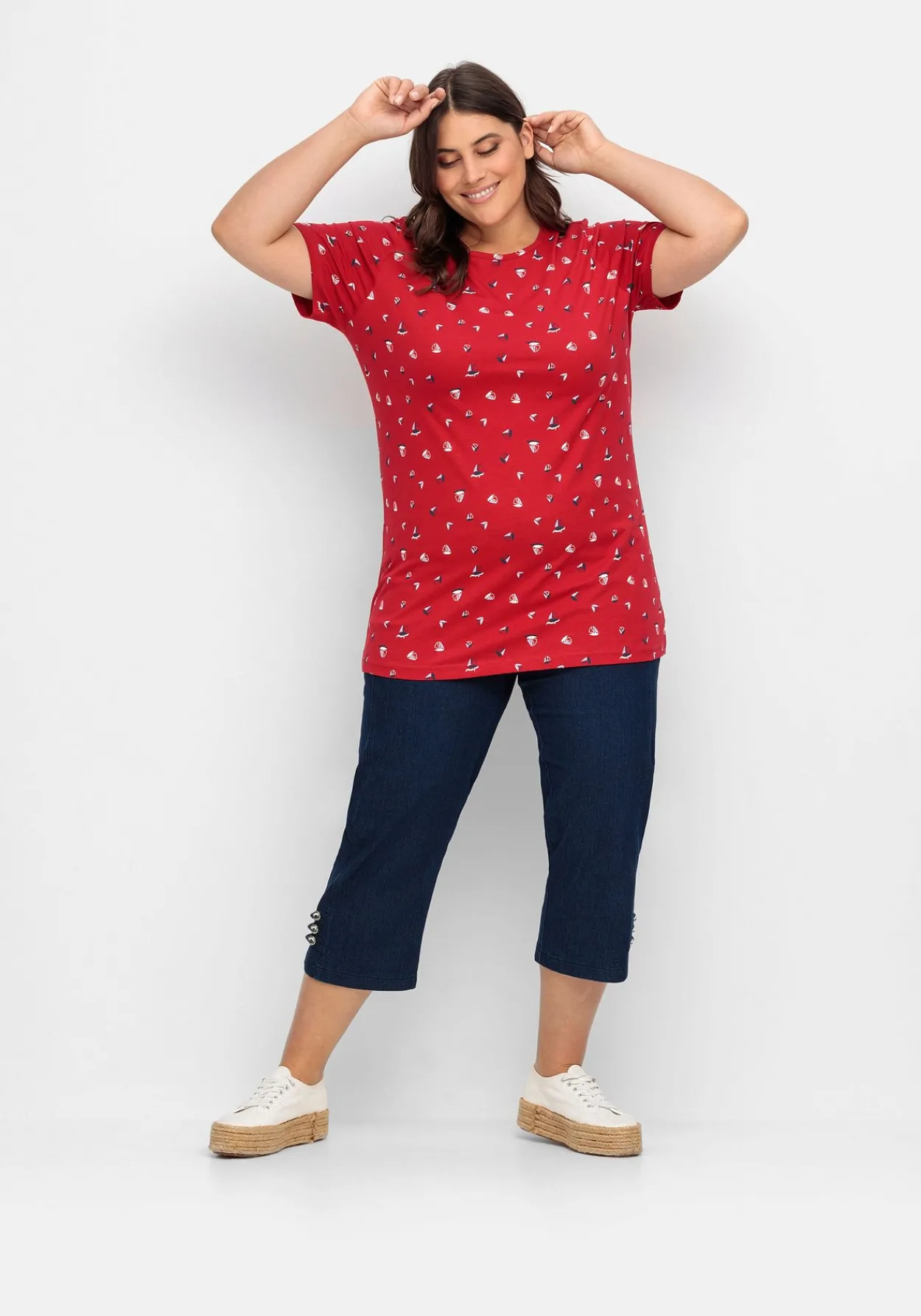 Shirt mit Minimal-Alloverprint<sheego Clearance