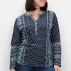 Shirt mit Minimalprint und Krempelärmeln<sheego Sale