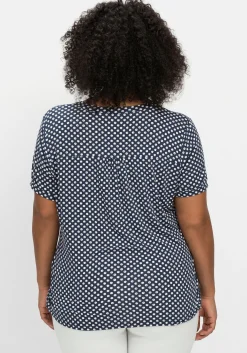 Shirt mit Pünktchen und Bindeband am Ausschnitt<sheego by Joe Browns Fashion
