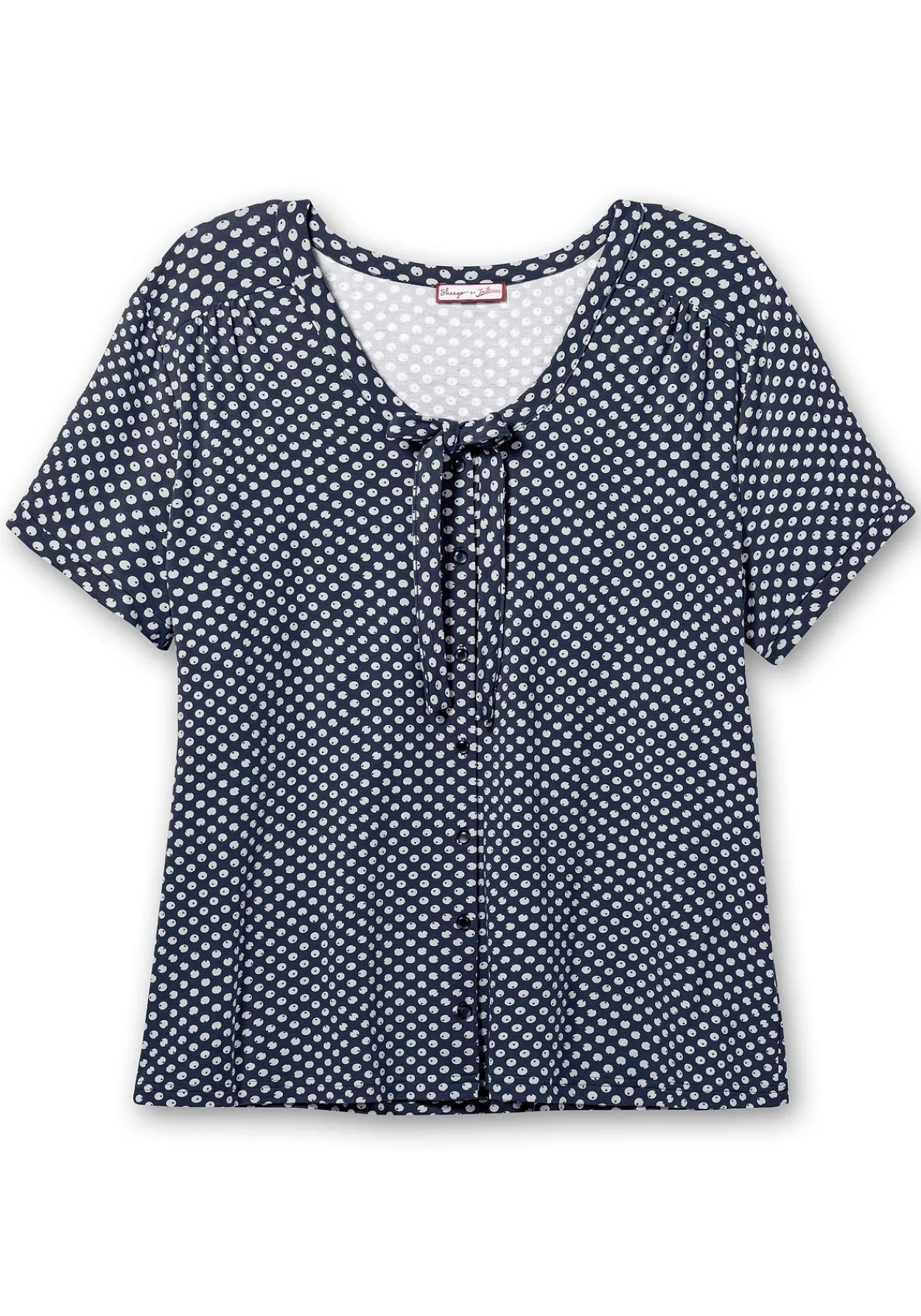 Shirt mit Pünktchen und Bindeband am Ausschnitt<sheego by Joe Browns Fashion