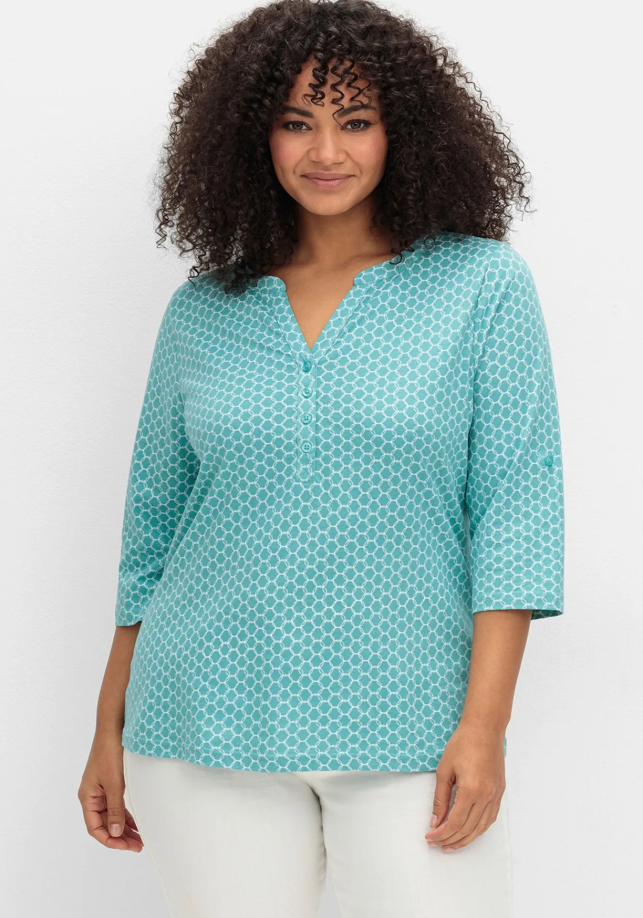 Shirt mit 3/4-Ärmeln und Grafikprint<sheego Hot