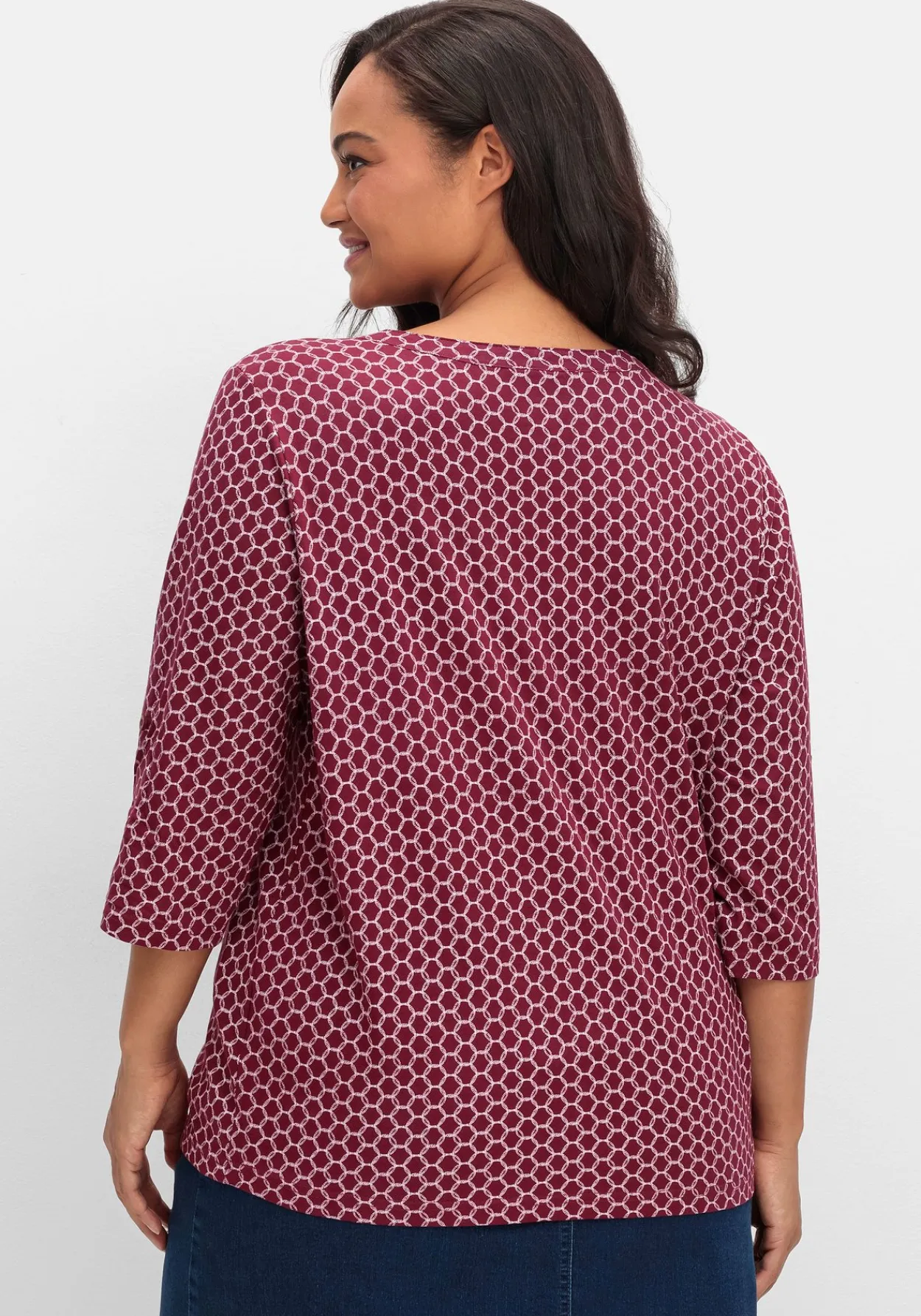 Shirt mit 3/4-Ärmeln und Grafikprint<sheego Sale