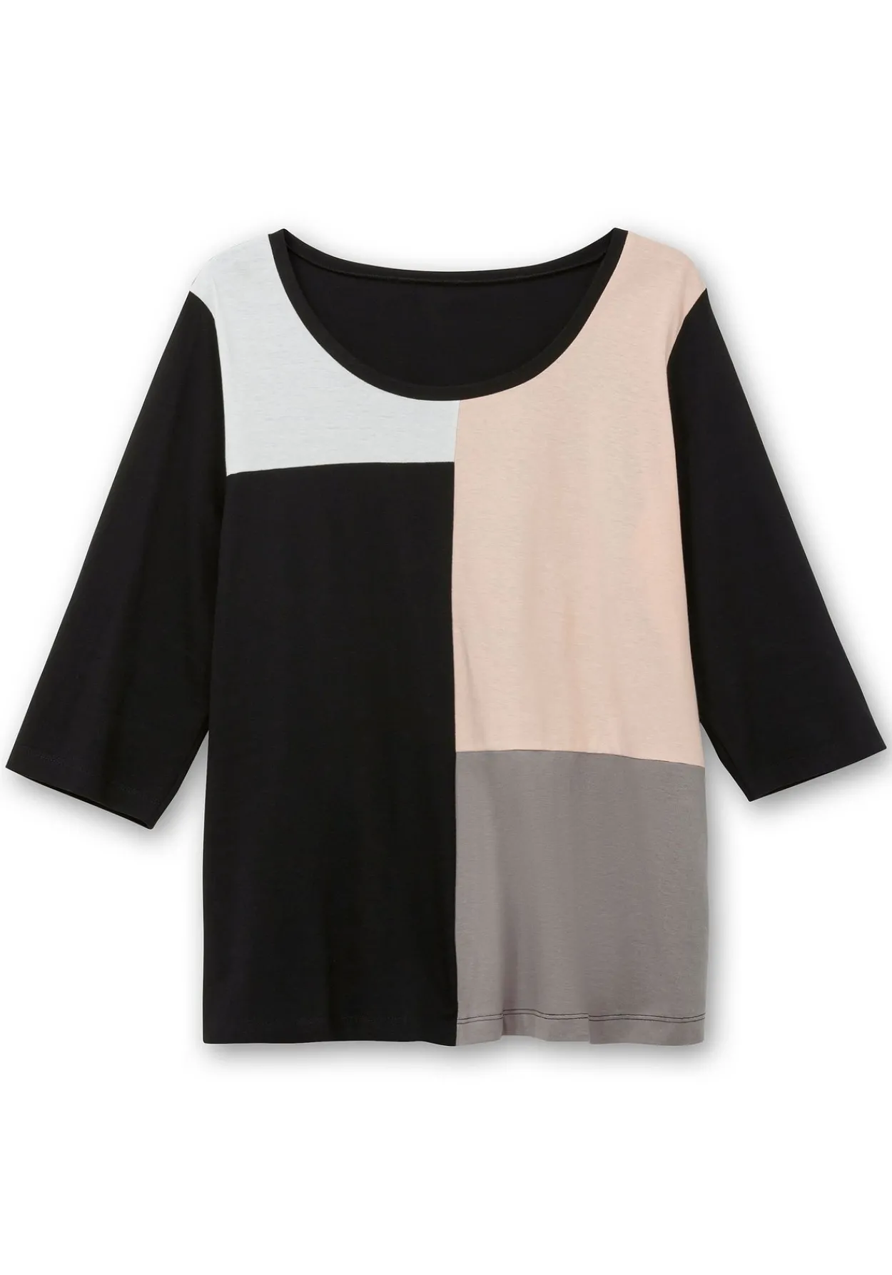 Shirt mit 3/4-Ärmeln und Grafikprint vorn<sheego Outlet