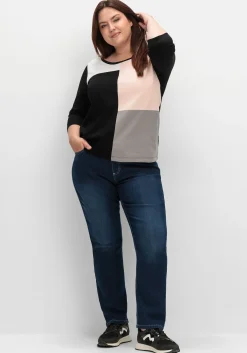 Shirt mit 3/4-Ärmeln und Grafikprint vorn<sheego Outlet