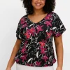 Shirt mit Ärmel-Schlitz und Alloverdruck<sheego Sale