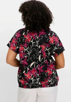 Shirt mit Ärmel-Schlitz und Alloverdruck<sheego Sale