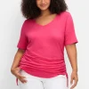 Shirt mit seitlichem Tunnelzug und längerem Halbarm<sheego by Joe Browns Online