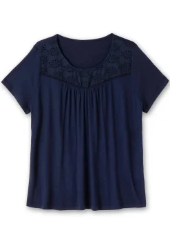 Shirt mit Spitzeneinsatz, aus Viskosejersey<sheego Clearance