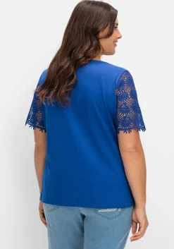 Shirt mit transparentem Spitzenbesatz<sheego Clearance