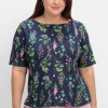 Shirt mit U-Boot-Ausschnitt und floralem Print<sheego Online