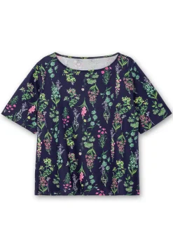 Shirt mit U-Boot-Ausschnitt und floralem Print<sheego Online
