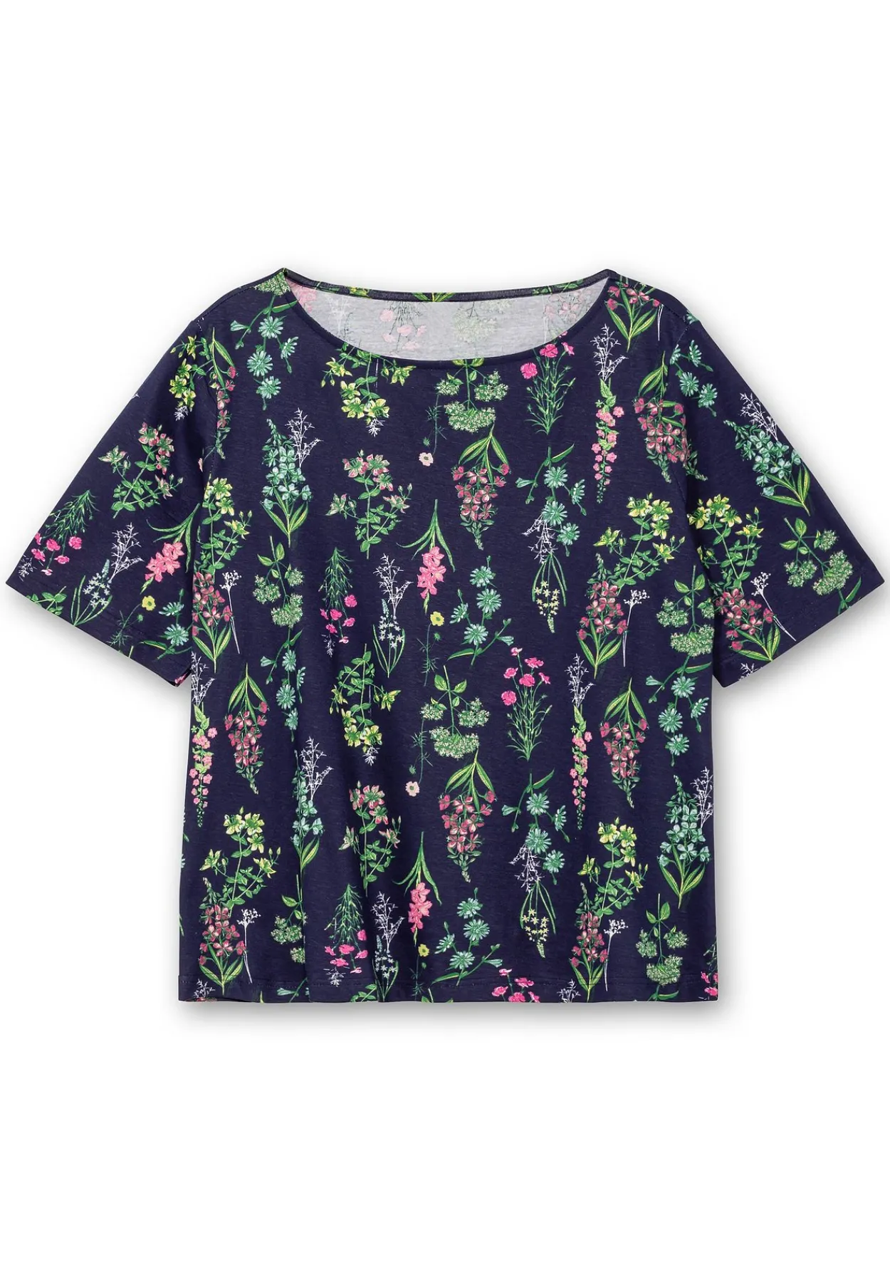 Shirt mit U-Boot-Ausschnitt und floralem Print<sheego Online