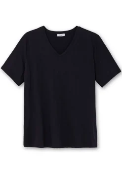 Shirt mit V-Ausschnitt, aus leichtem Jersey<sheego Clearance