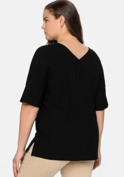 Shirt mit V-Ausschnitt, in Oversized-Form<sheego Discount