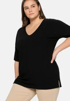 Shirt mit V-Ausschnitt, in Oversized-Form<sheego Discount