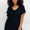Shirt mit V-Ausschnitt und Zierpaspel vorn<sheego Clearance