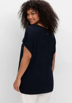 Shirt mit V-Ausschnitt und Zierpaspel vorn<sheego Clearance