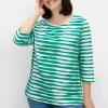 Shirt mit welligen Streifen und 3/4-Ärmeln<sheego Sale