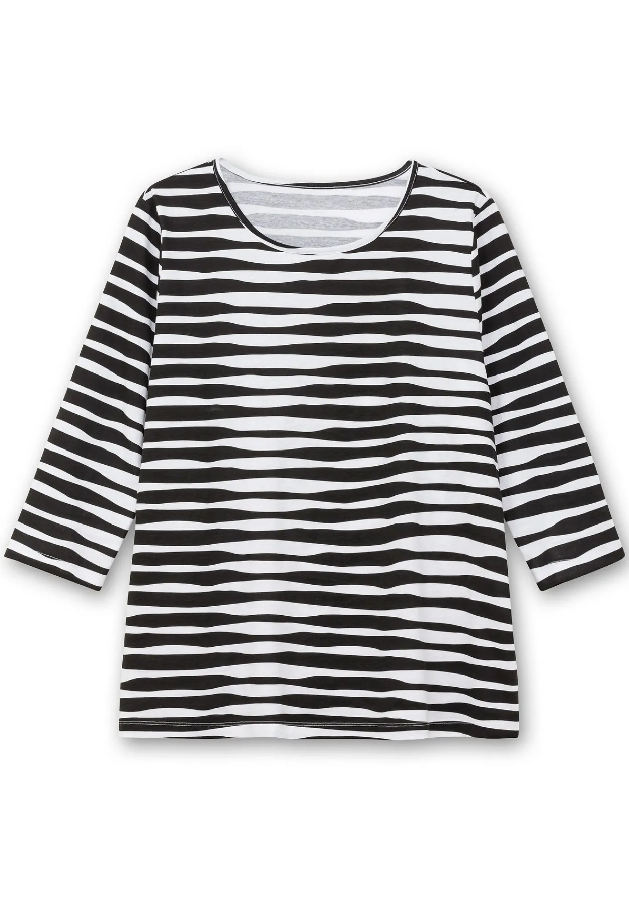 Shirt mit welligen Streifen und 3/4-Ärmeln<sheego Hot