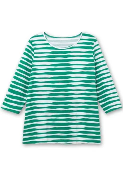 Shirt mit welligen Streifen und 3/4-Ärmeln<sheego Sale