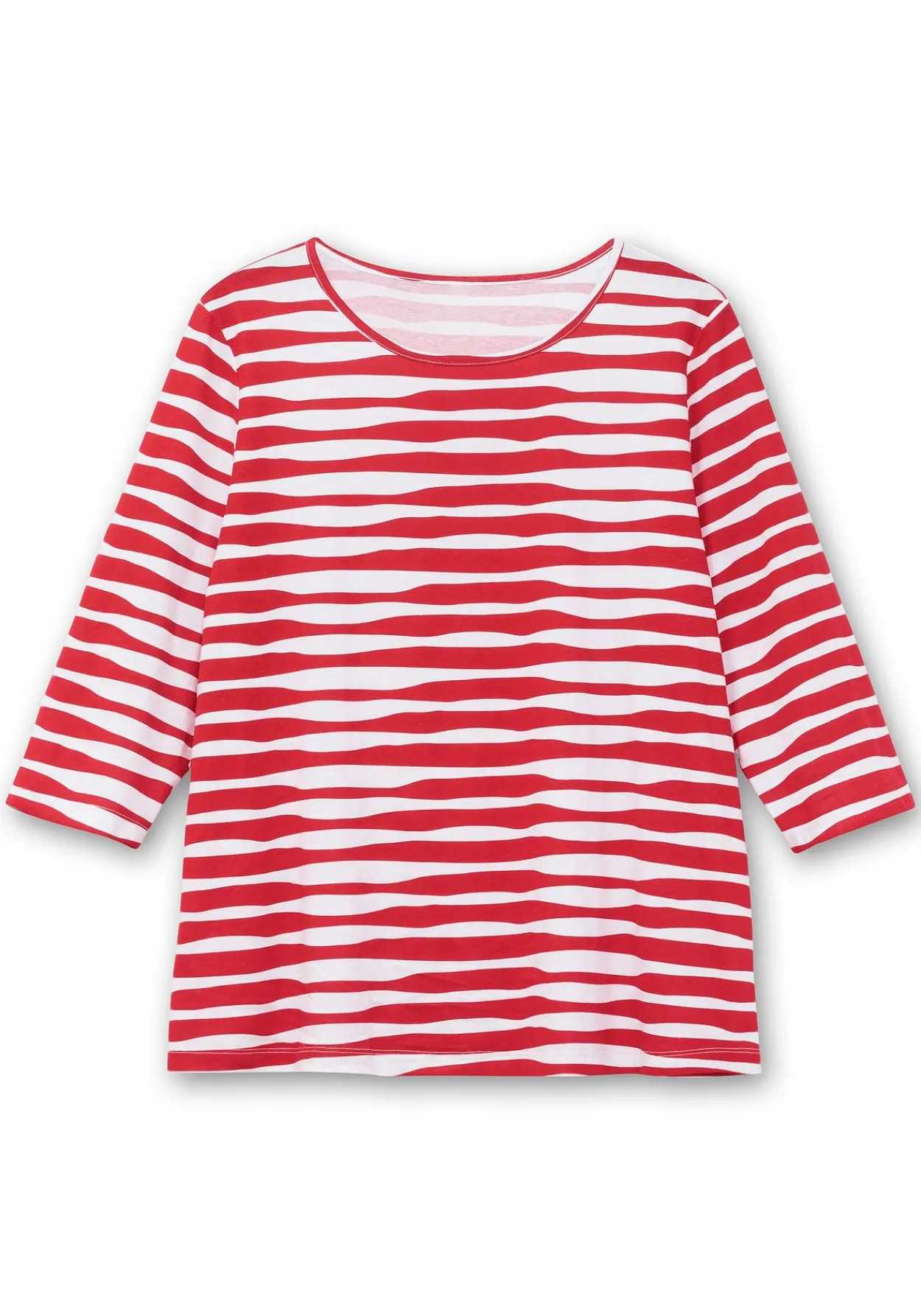 Shirt mit welligen Streifen und 3/4-Ärmeln<sheego Clearance