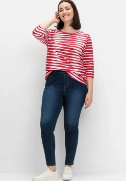 Shirt mit welligen Streifen und 3/4-Ärmeln<sheego Clearance