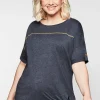 Shirt mit Ziernaht und Knotendetail am Saum<sheego Fashion