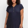 Shirt mit Zipper am V-Ausschnitt<sheego by Joe Browns Online