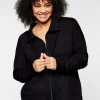 Shirtjacke mit Stehkragen und Bindeband<sheego Fashion