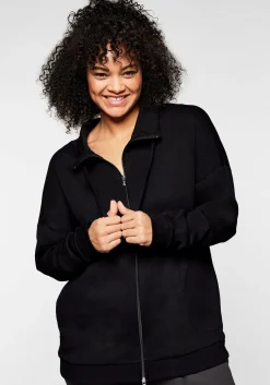 Shirtjacke mit Stehkragen und Bindeband<sheego Fashion