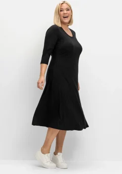 Shirtkleid aus Rippqualität, mit 3/4-Ärmeln<sheego New