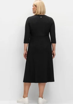 Shirtkleid aus Rippqualität, mit 3/4-Ärmeln<sheego New