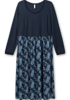 Shirtkleid in Midilänge, im Muster- und Materialmix<sheego Discount