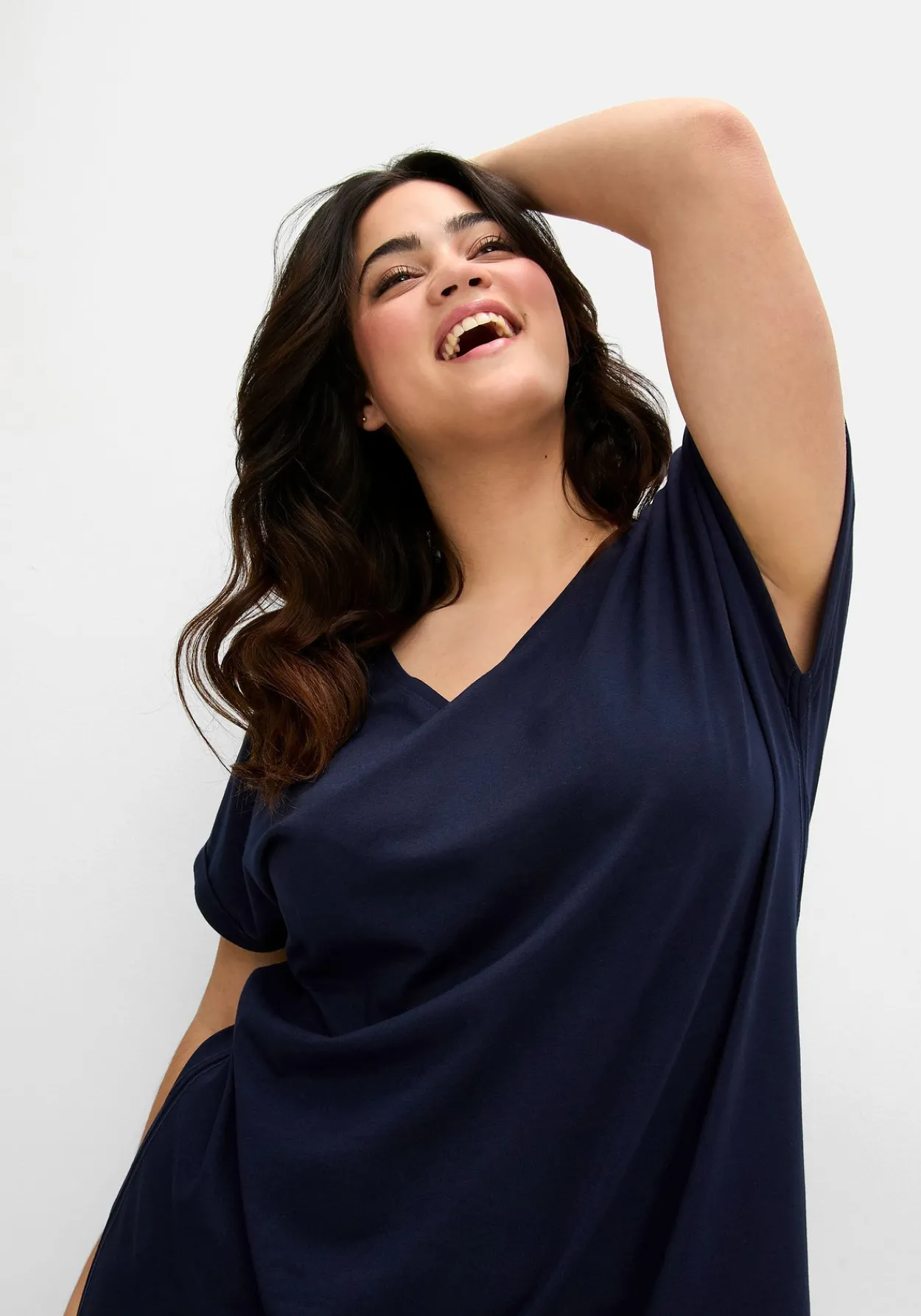 Shirtkleid in Oversized-Form, mit V-Ausschnitt<sheego Best