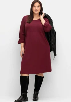 Shirtkleid mit gerafften 3/4-Ärmeln<sheego Outlet