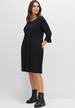 Shirtkleid mit gerafften 3/4-Ärmeln<sheego Fashion