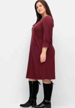 Shirtkleid mit gerafften 3/4-Ärmeln<sheego Outlet